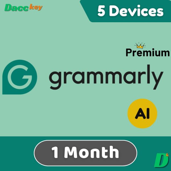Grammarly Premium (AI) Account 1 Month 5 Devices