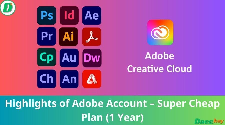 Highlights of Adobe Account – Super Cheap Plan (1 Year)