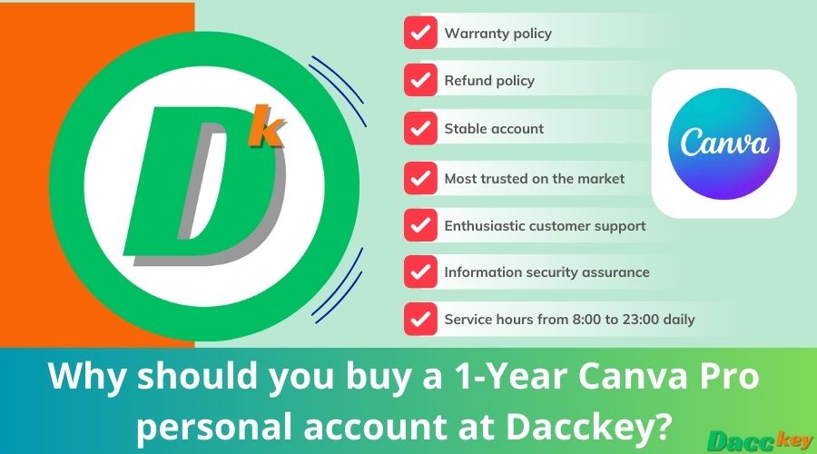 Why should you buy the Canva Pro Account For Education 1 Year (Personal Upgraded) from Dacckey?