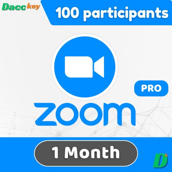 Zoom pro account 100 participants 1 Month