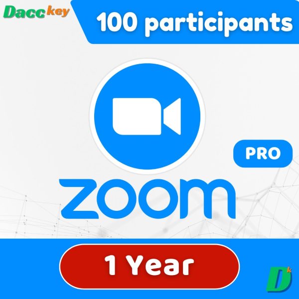 Zoom pro account 100 participants 1 year