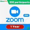 Zoom pro account 300 participants 1 year