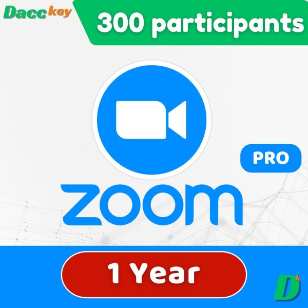 Zoom pro account 300 participants 1 year