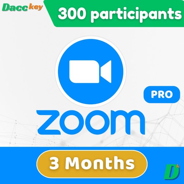 Zoom pro account 300 participants 3 Months