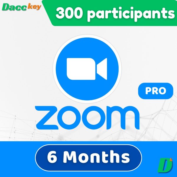 Zoom pro account 300 participants 6 Months