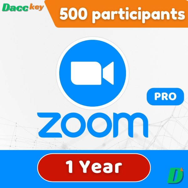Zoom pro account 500 participants 1 year