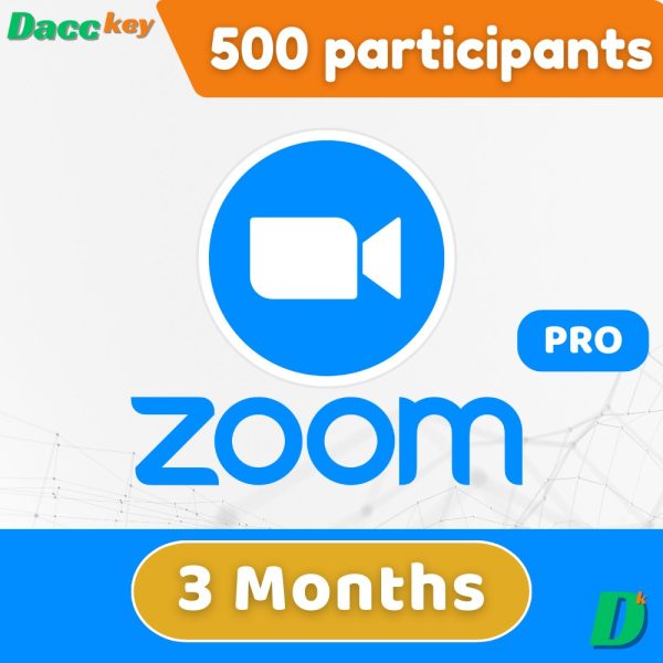Zoom pro account 500 participants 3 Months