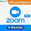 Zoom pro account 500 participants 6 Months