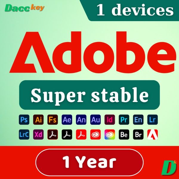 super stable adobe account 1 device 1 year