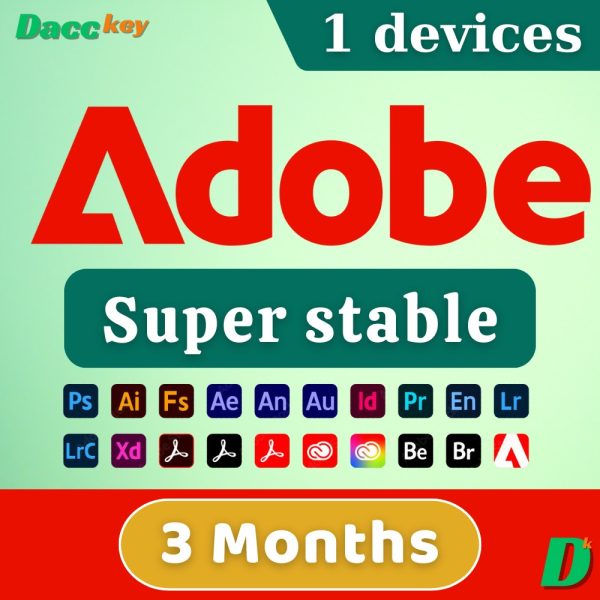 super stable adobe account 1 device 3 months