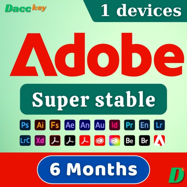 super stable adobe account 1 device 6 months
