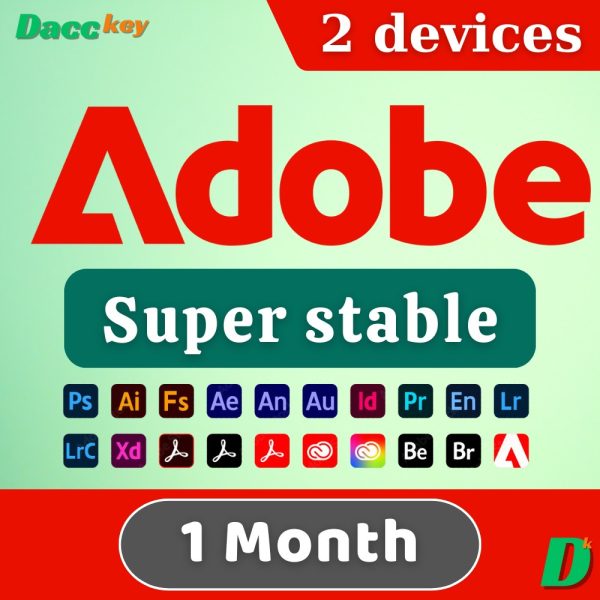 super stable adobe account 2 device 1 month